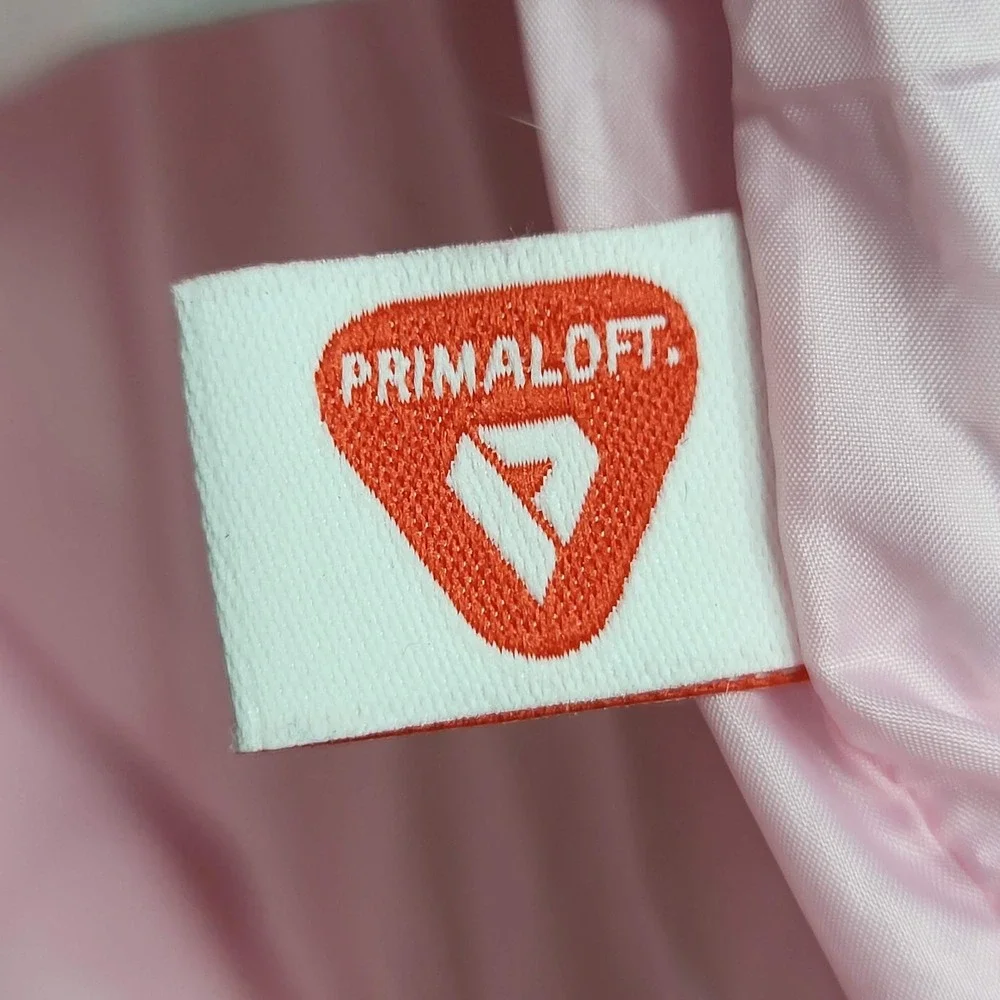 Lands' End Girls‎ Vest XXL Pink Puffer Primaloft Zipper Logo Sleeveless